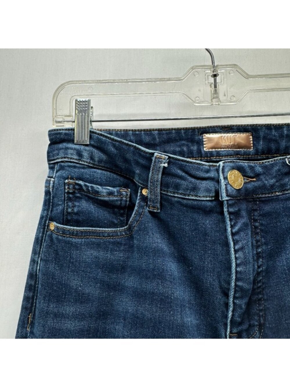 Kut From The Kloth Stella Fab Ab Flare Jeans Women 6 High Rise Stretch Dark Wash - Picture 11 of 13